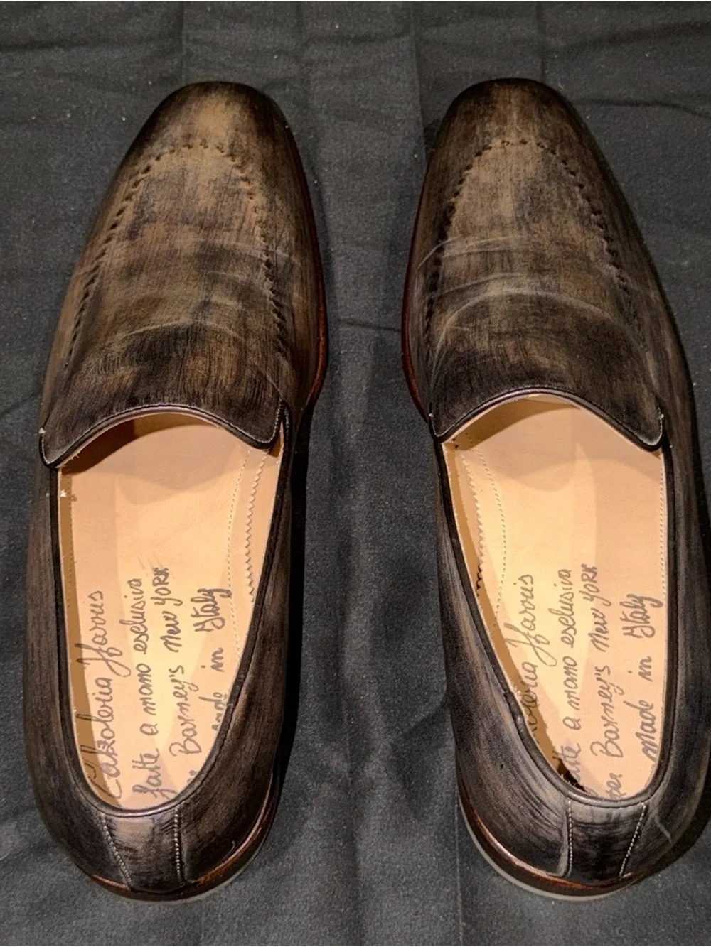 Men’s Italian Leather Slip-On Loafers in Brown